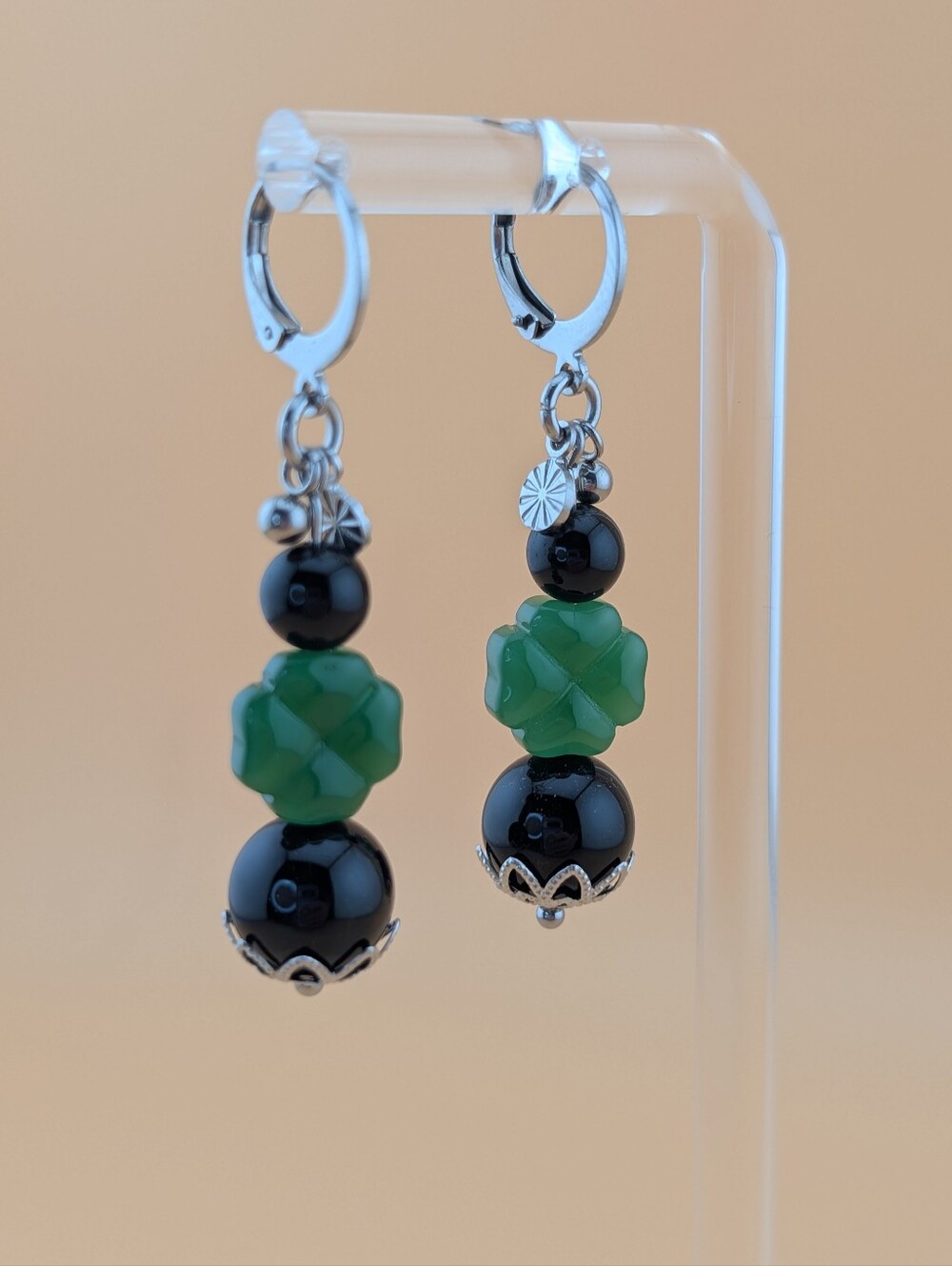 NWT Lucky Shamrock Clover Drop Dangle Silver Earrings